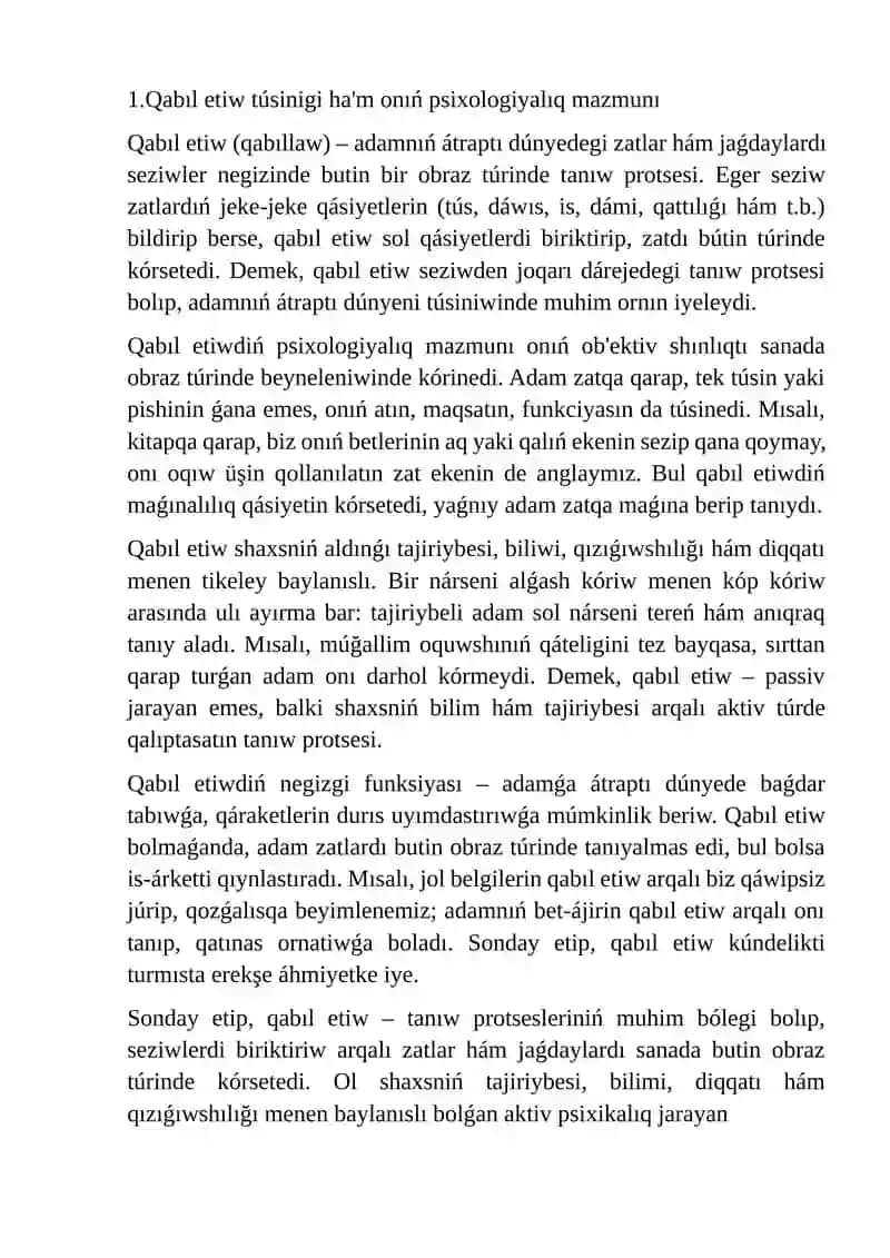 Qabıl etiw (Qabıllaw) 2