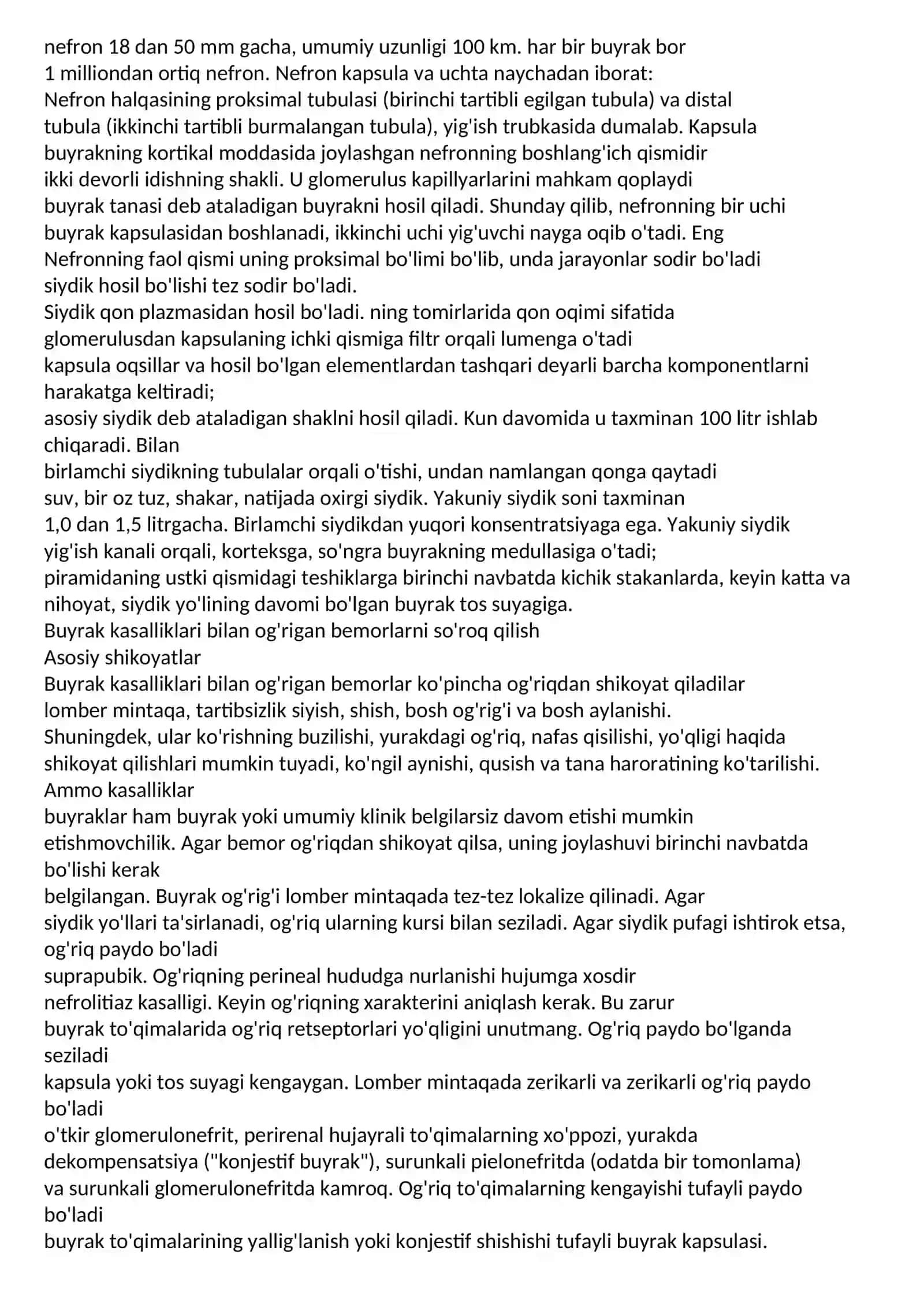 Siydik chiqarish tizimi kasalliklari 2