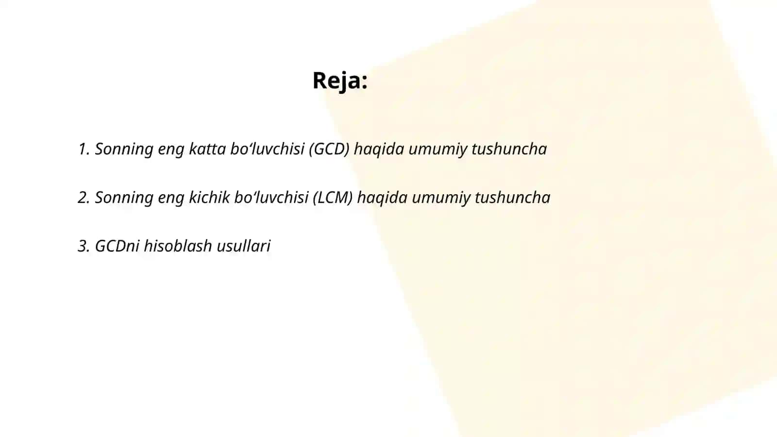 Sonning eng katta va eng kichik boʻluvchisi haqida tushuncha 2