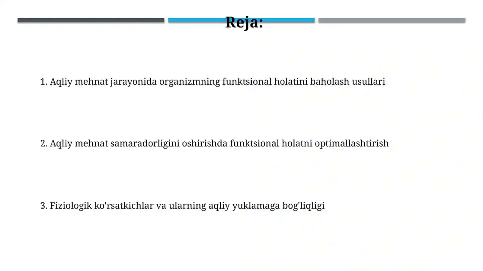 Organizm funksional holatini baholash usullari 2
