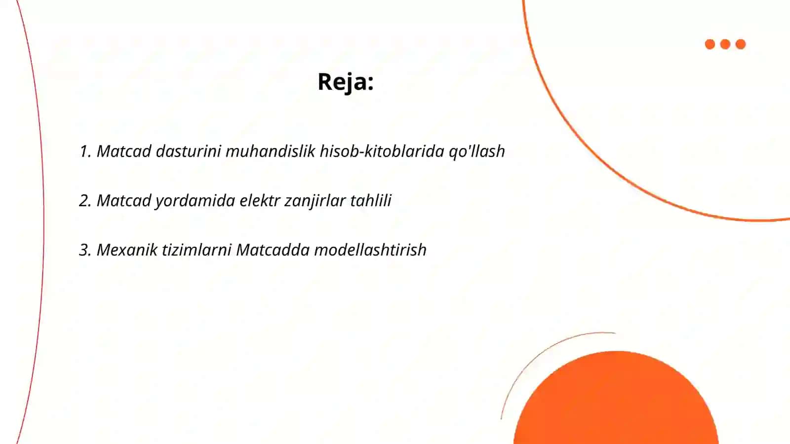 Matcad Dasturini Texnik sohalarda qo'llash 2