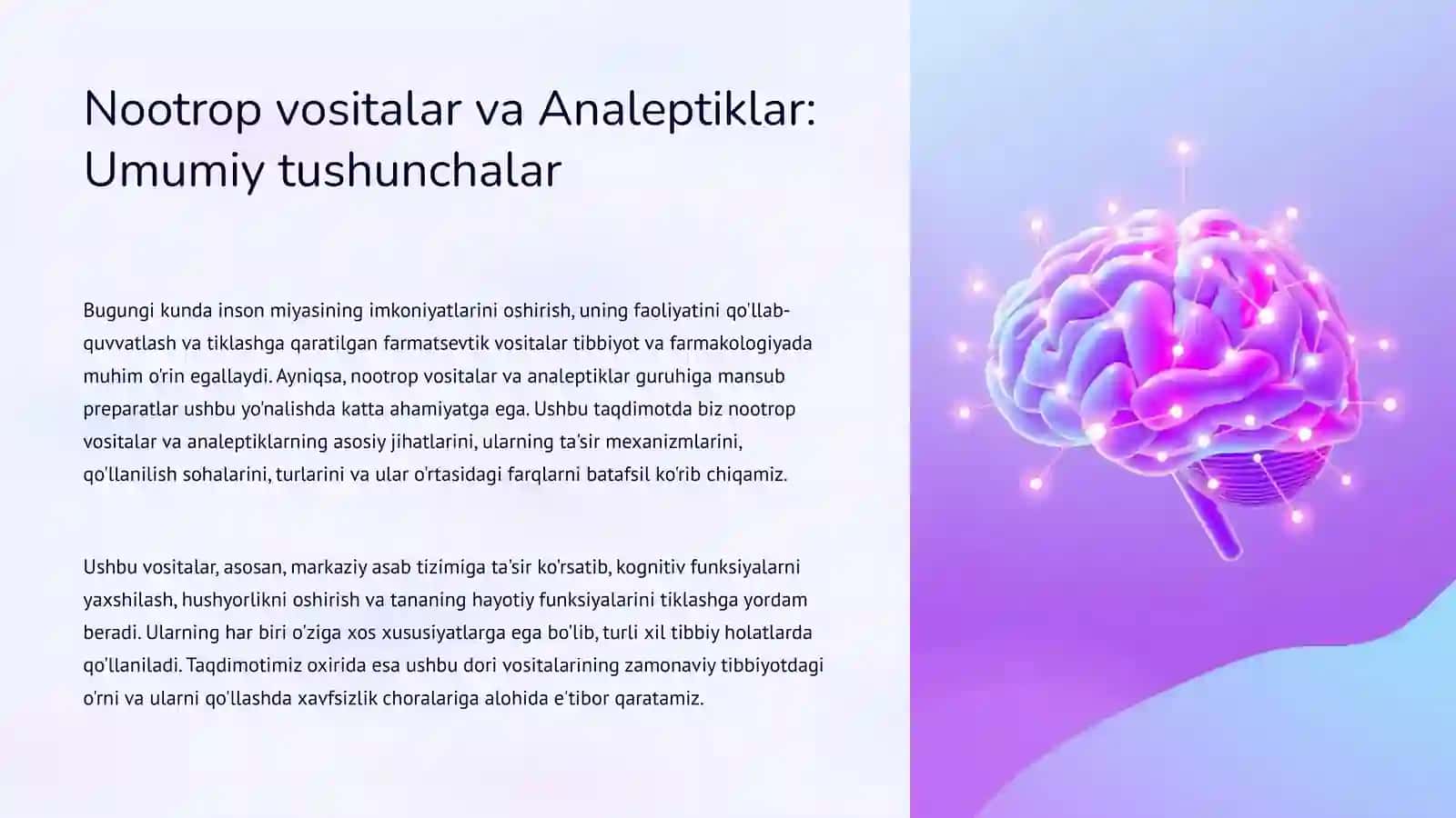 Nootrop vositalar va Analeptiklar 2