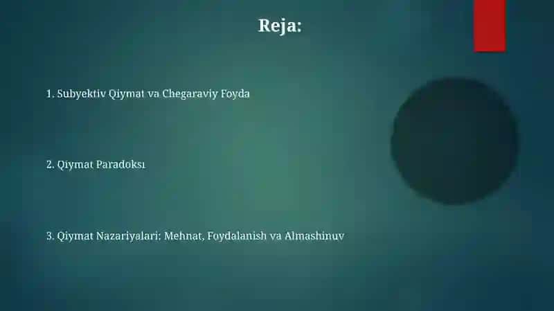 Iqtisodiy nazariyasi 2