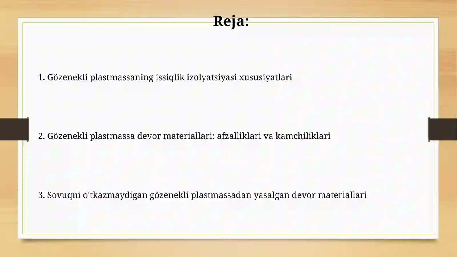 Gözenekli plastmassa devor materiallari 2