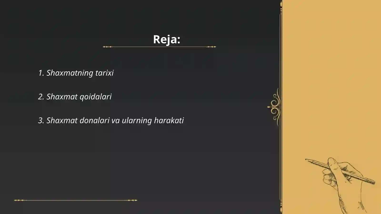 Shaxmat mavzusi haqida talimot 2