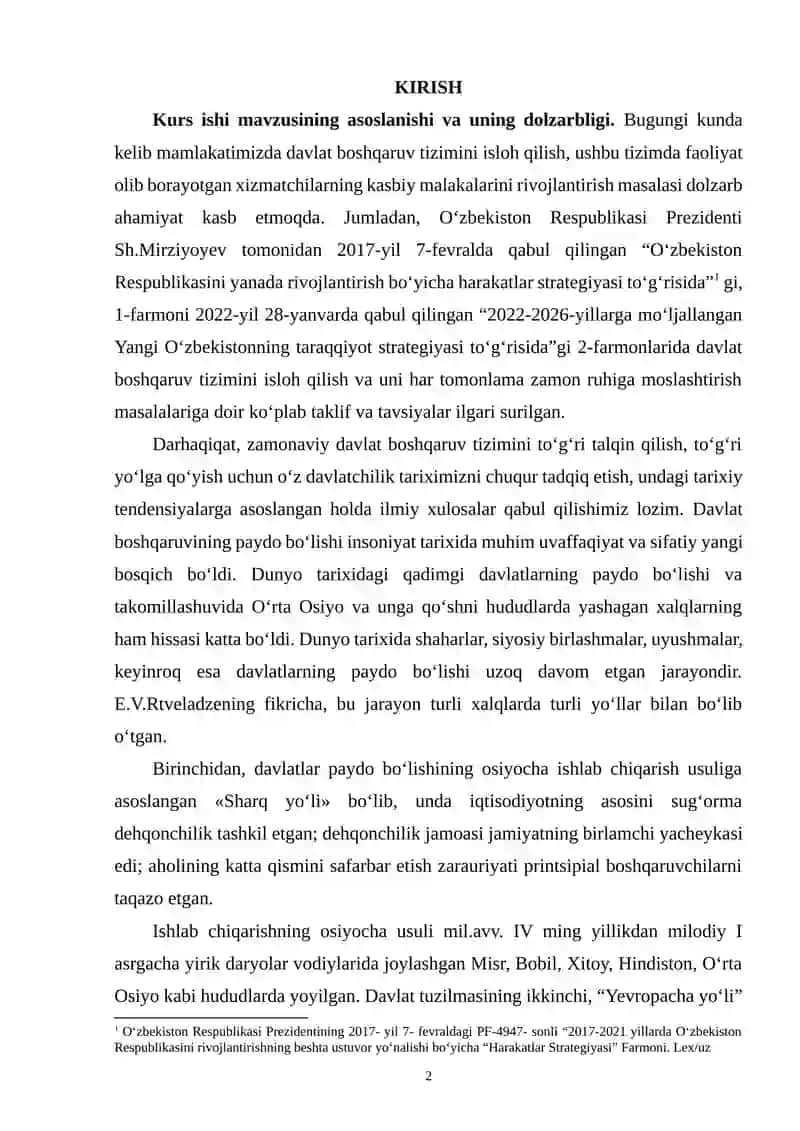 O‘RTA OSIYO ILK DAVLATCHILIK VA BOSHQARUV TIZIMINING SHAKLLANISHI 2