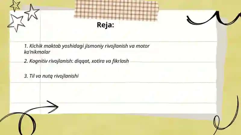 Kichik maktab yoshidagi davrida shaxsning rivojlanishi 2