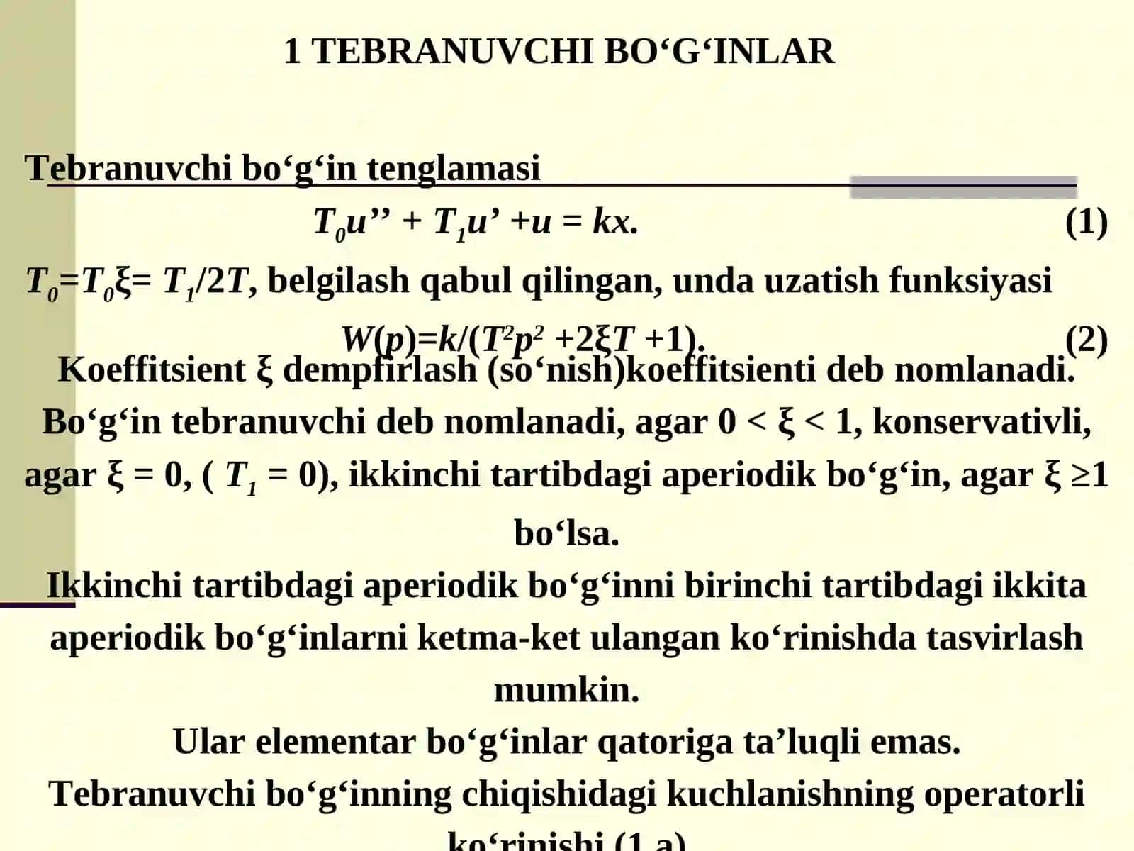 Tebranuvchi bo‘g‘inlar 2