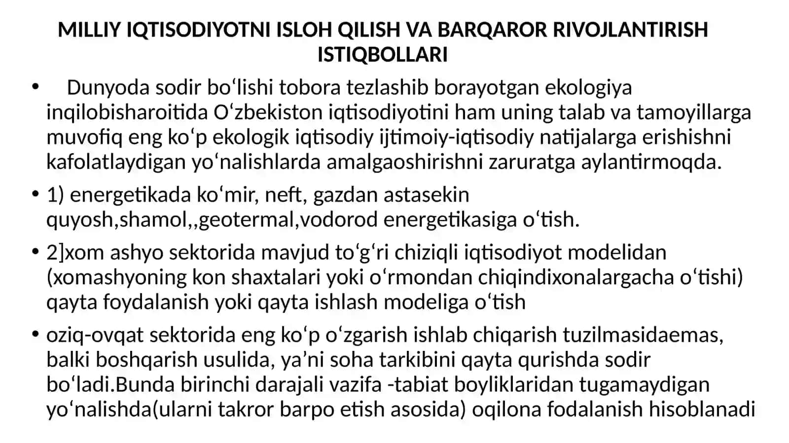 Ekologik muammolar va ularning yechimlari 2