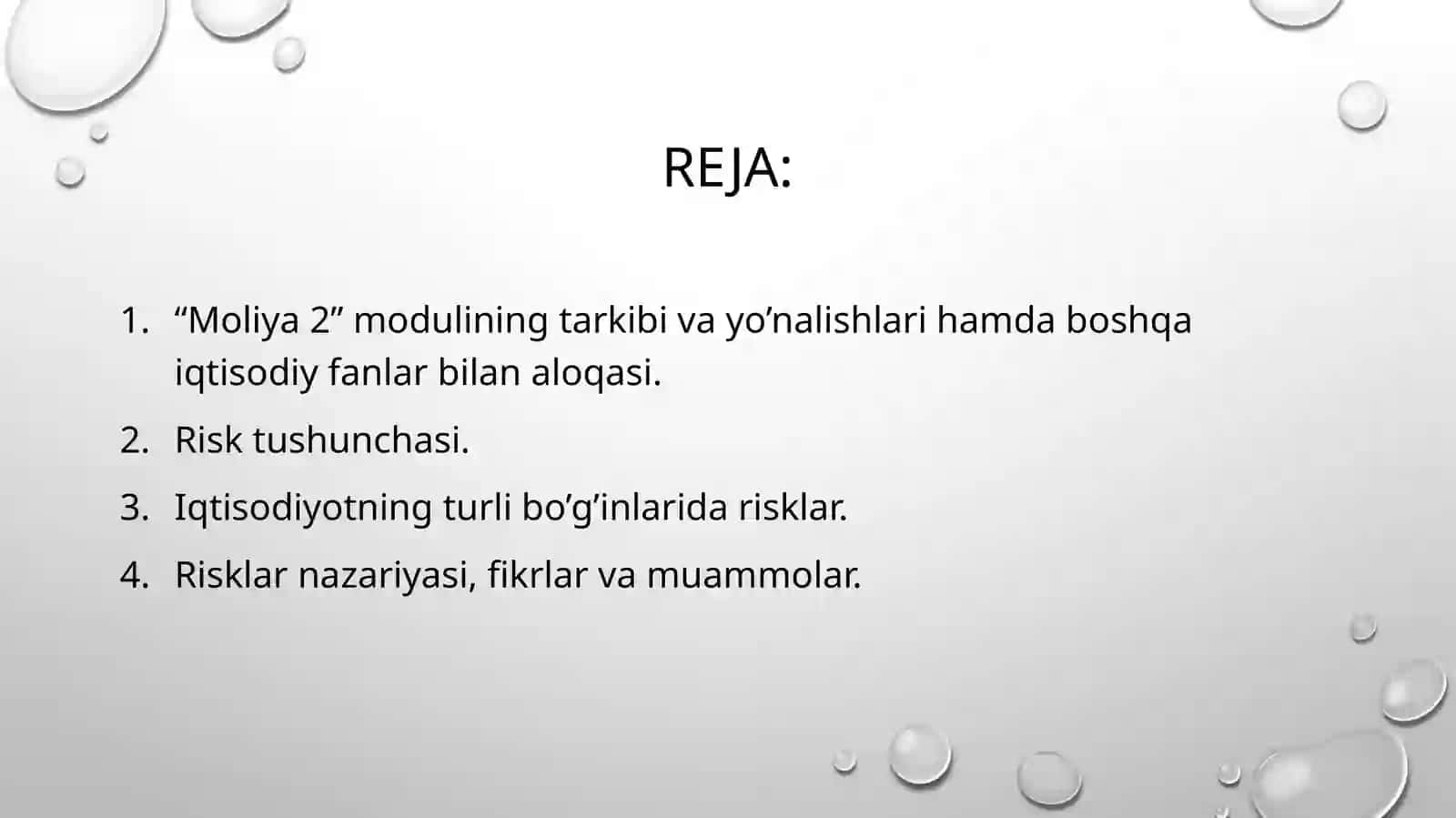 Moliyaviy risklarning mohiyati va ahamiyati 2