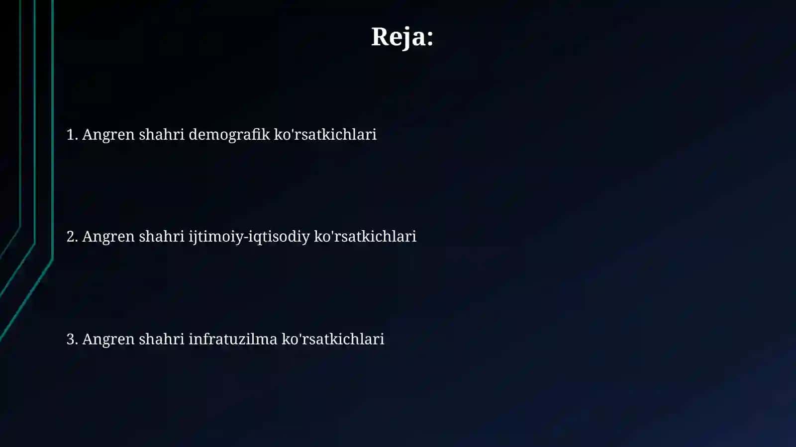 Angren shaharstatistikkoʻrsatkichlari 2