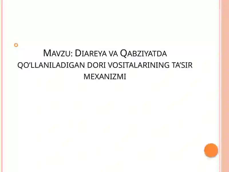 Diareya va qabziyat 2