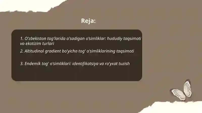 O'zbekiston tog'larida o'sadigan o'simliklar 2