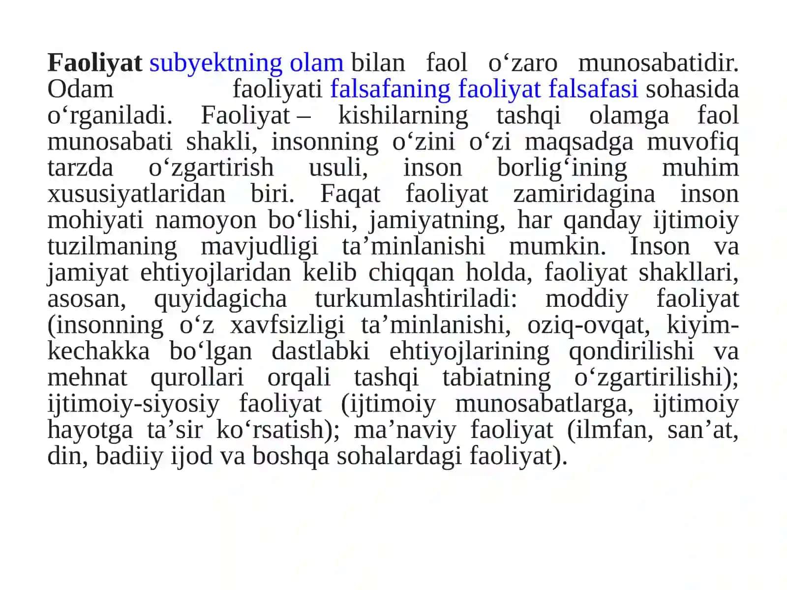 Faoliyat natijalarini taqdim qilish 2