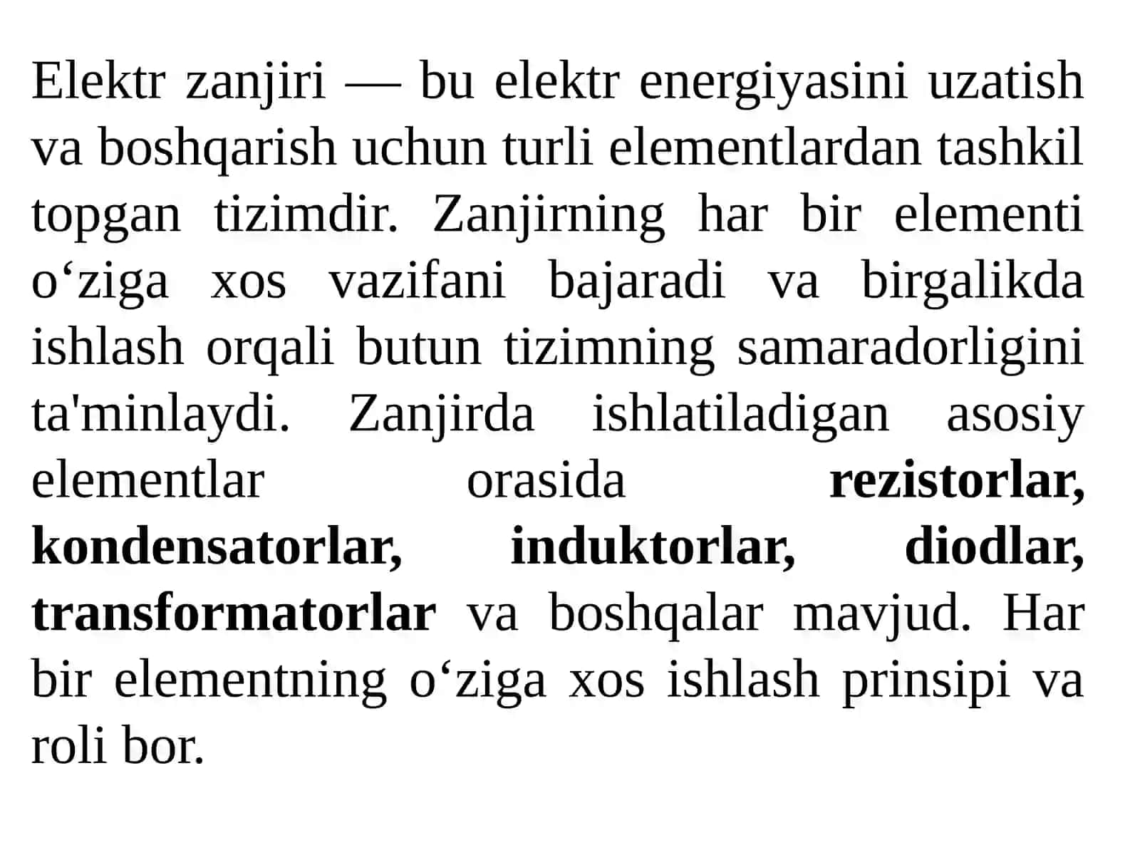 Elektr zanjiri va zanjirning elеmеntlari 2