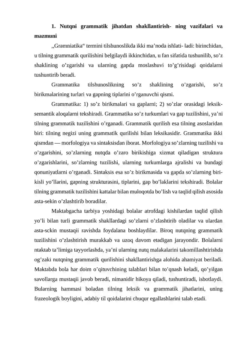 Bolalar Nutqining Grammatik To'g'riligini Shakllantirish 2