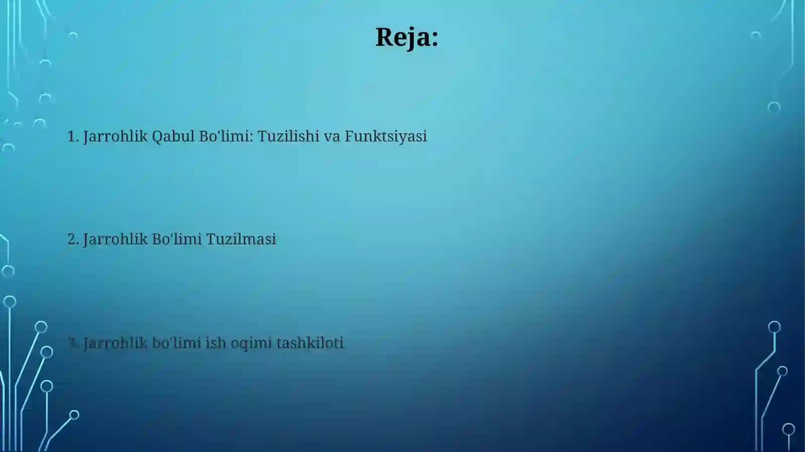 Xirurgiya qabul bo'limi vazifalari 2