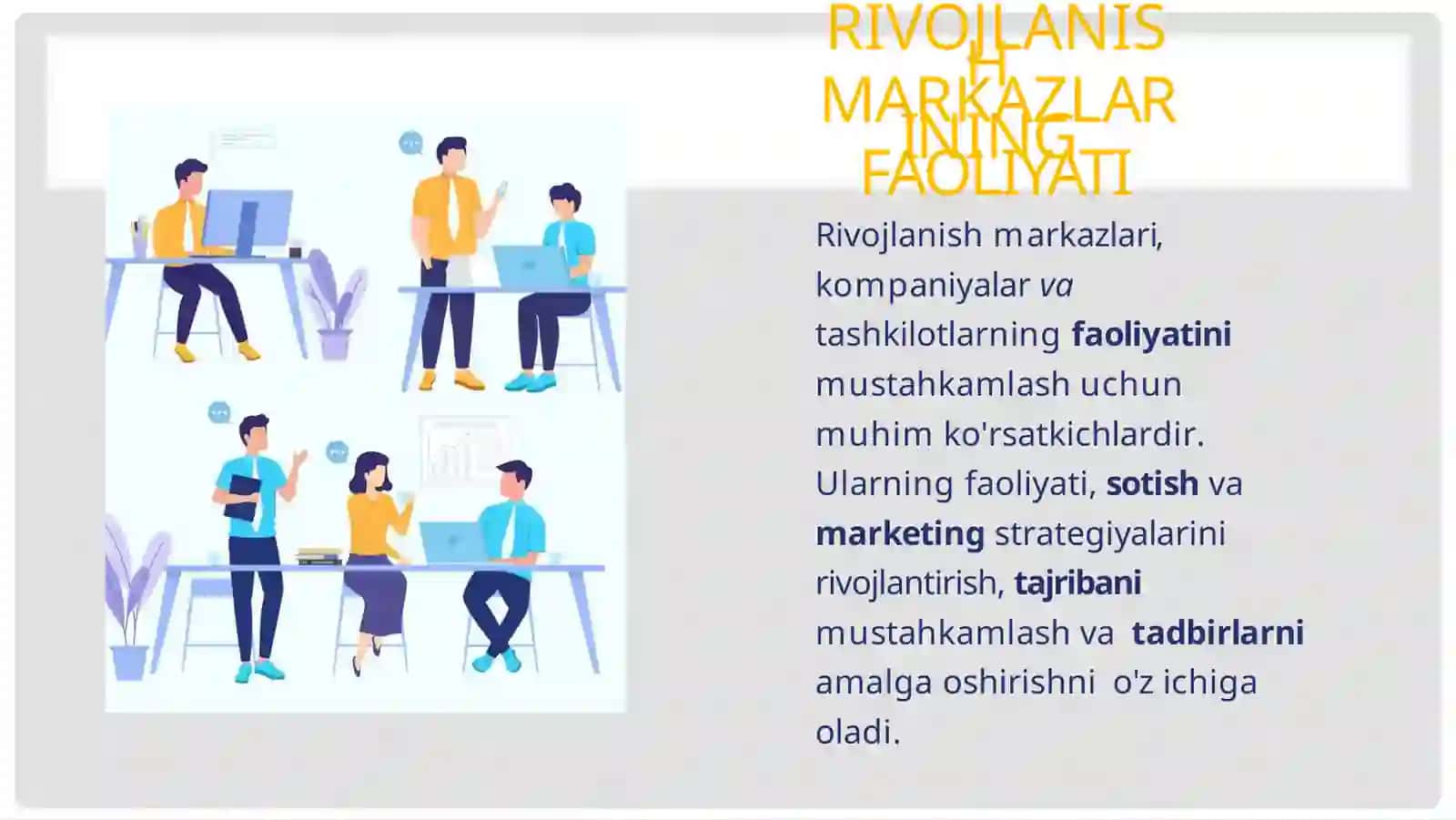 RIVOJLANISH  MARKAZLARINING  FAOLIYATI 2