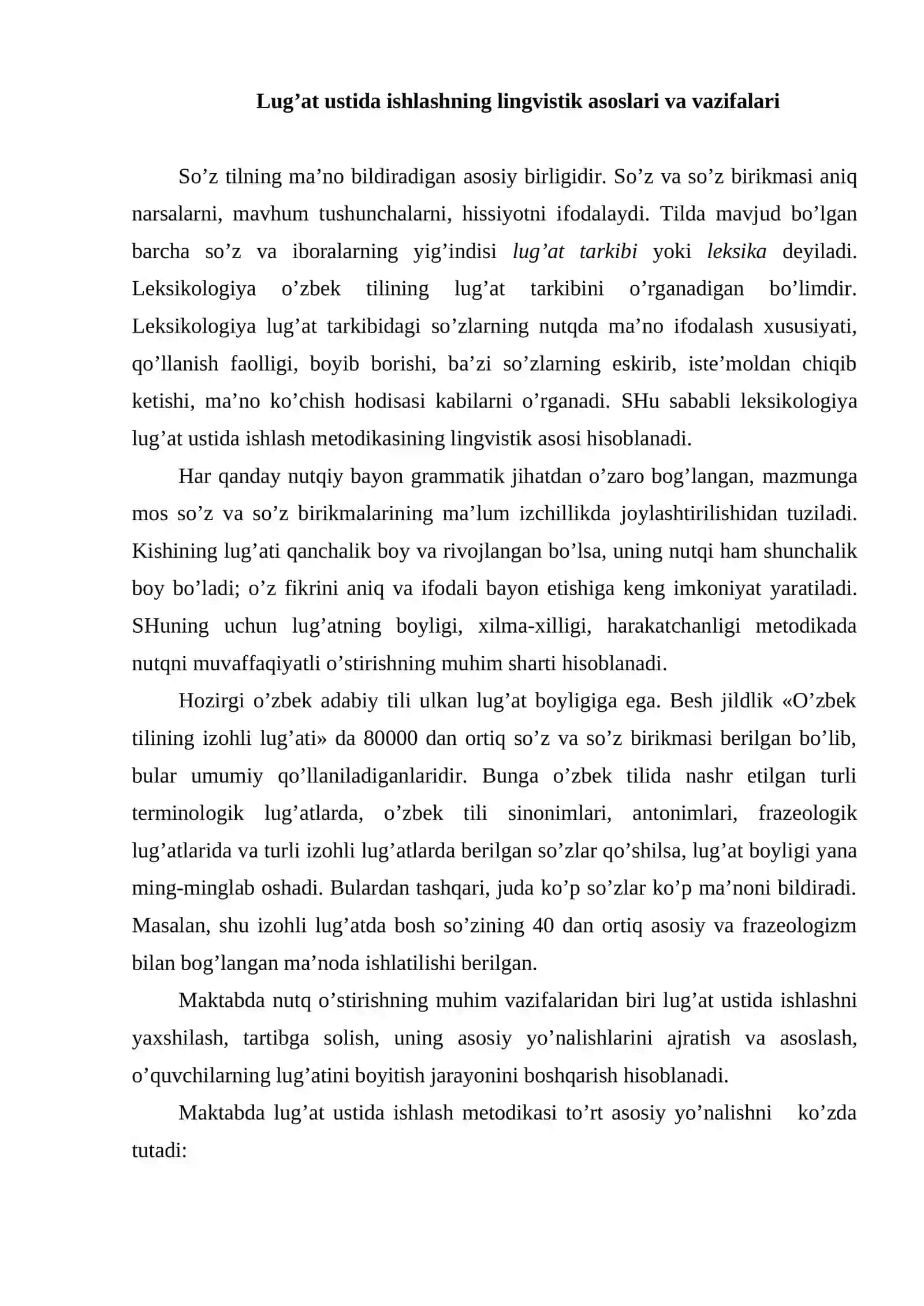 Lug’at ustida ishlash metodikasi 2