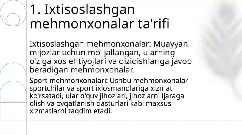 Ixtisoslashgan Mehmonxonalarni Tashkil Etish Geografiyasi 2