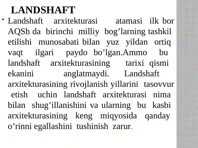 Landshaft to‘g‘risida tushuncha 2