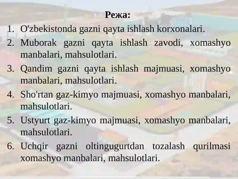 O'zbekistondaneftvagazniqayta ishlashsanoati 2