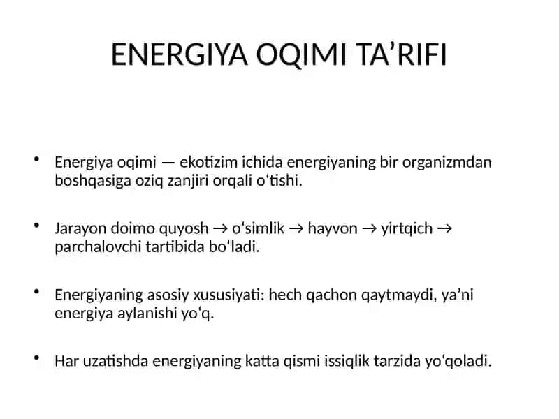 ENERGIYA VA ZAHARLI MODDALAR OQIMI 2
