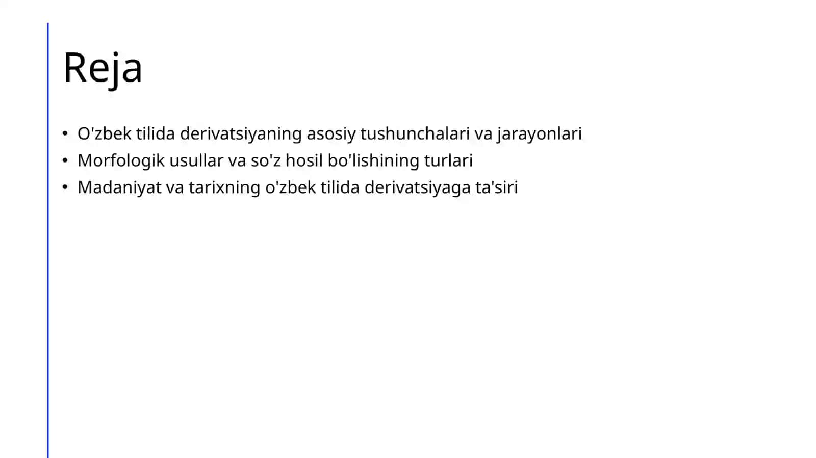 O'zbek tili derivatsiyasi 2