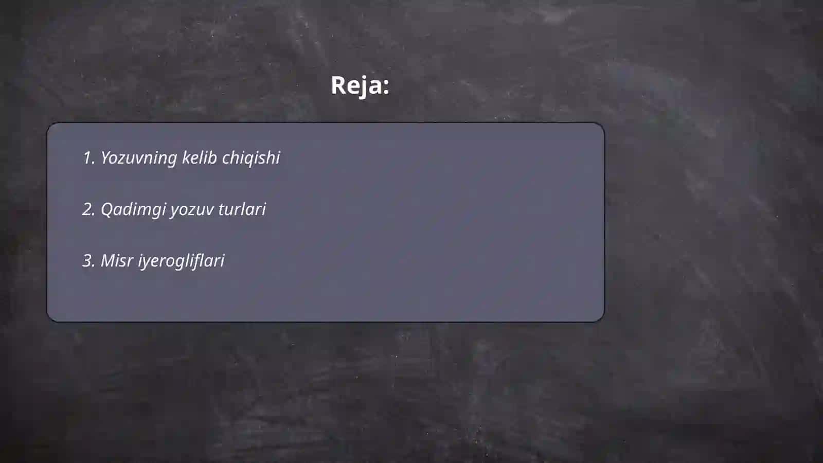Yozuv tarixi mavzusiga taqdimot tayyorlash 2