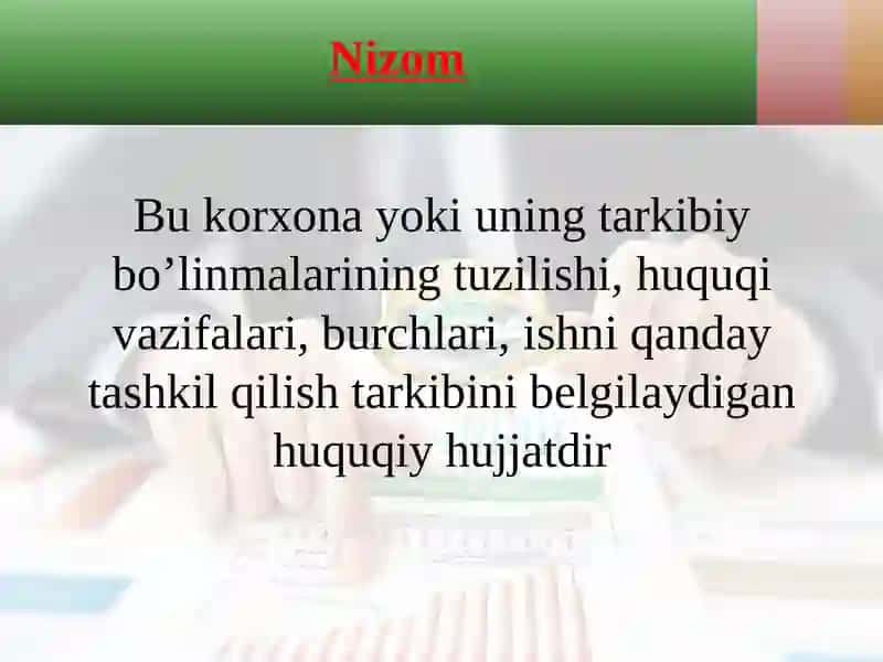 Tashkiliy hujjatlar turlari 2