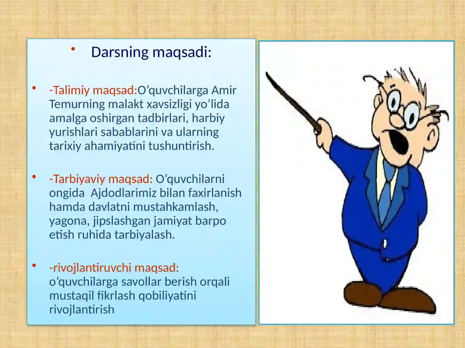 7-sinf O'zbekiston tarixi Amir Temurning harbiy yurishlari dars ishlanma 2