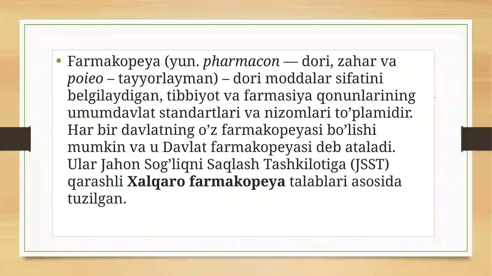 Farmakologiya fanidan tayyorlagan mustaqil ish 2