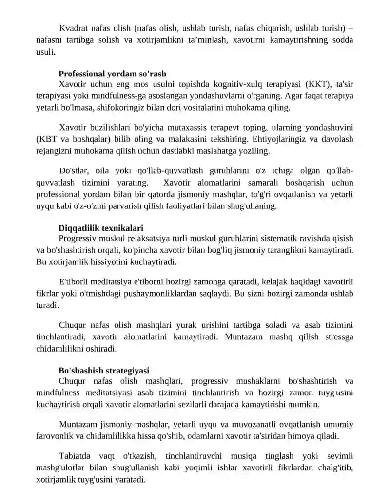 Asabiy titrashda yordam koʻrsatish 2