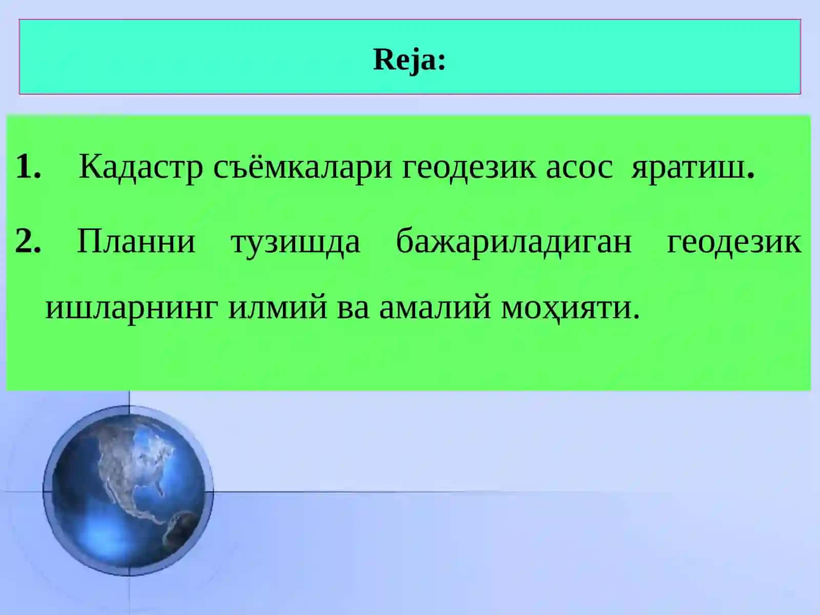 геодезик асосларни яратишусуллари 2