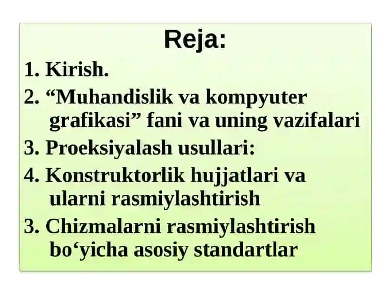 Muhandislik va kompyuter grafikasi 2