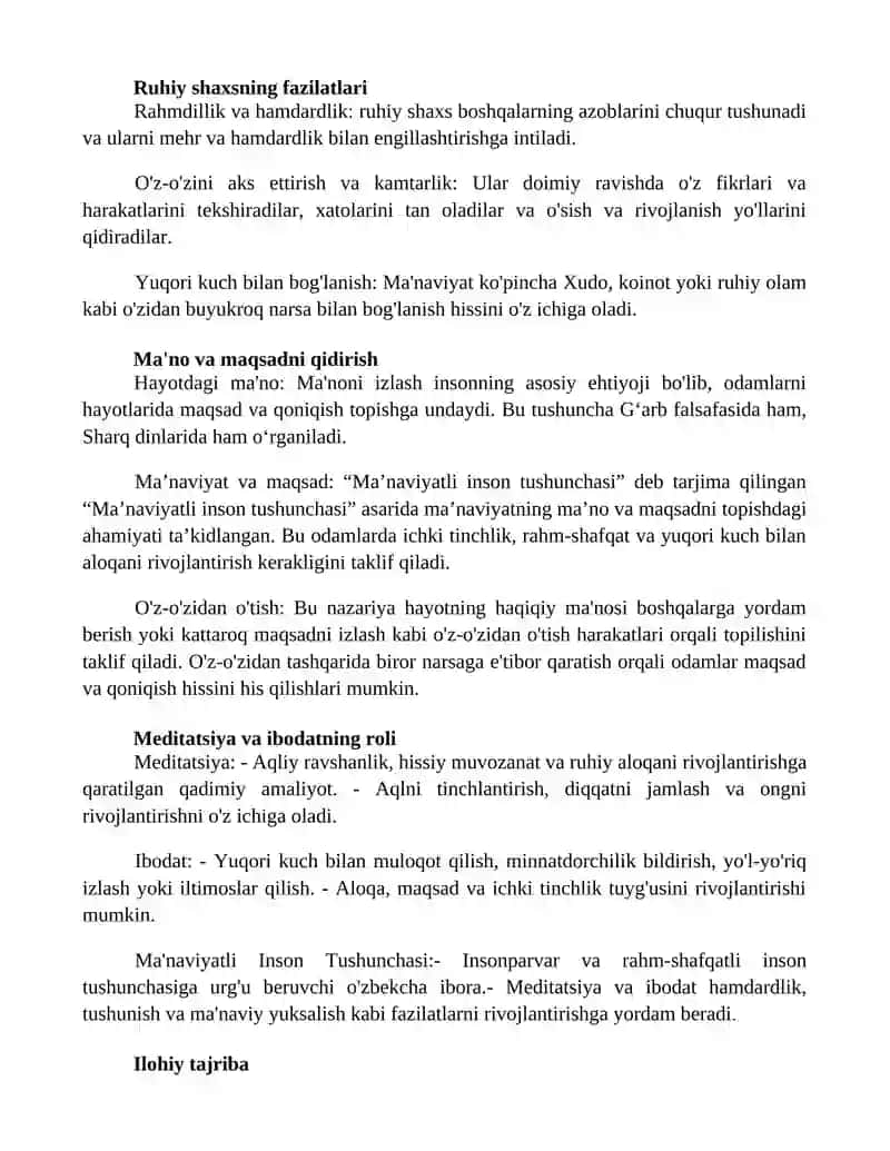 Ma'naviyatli Inson Tushunchasi 2