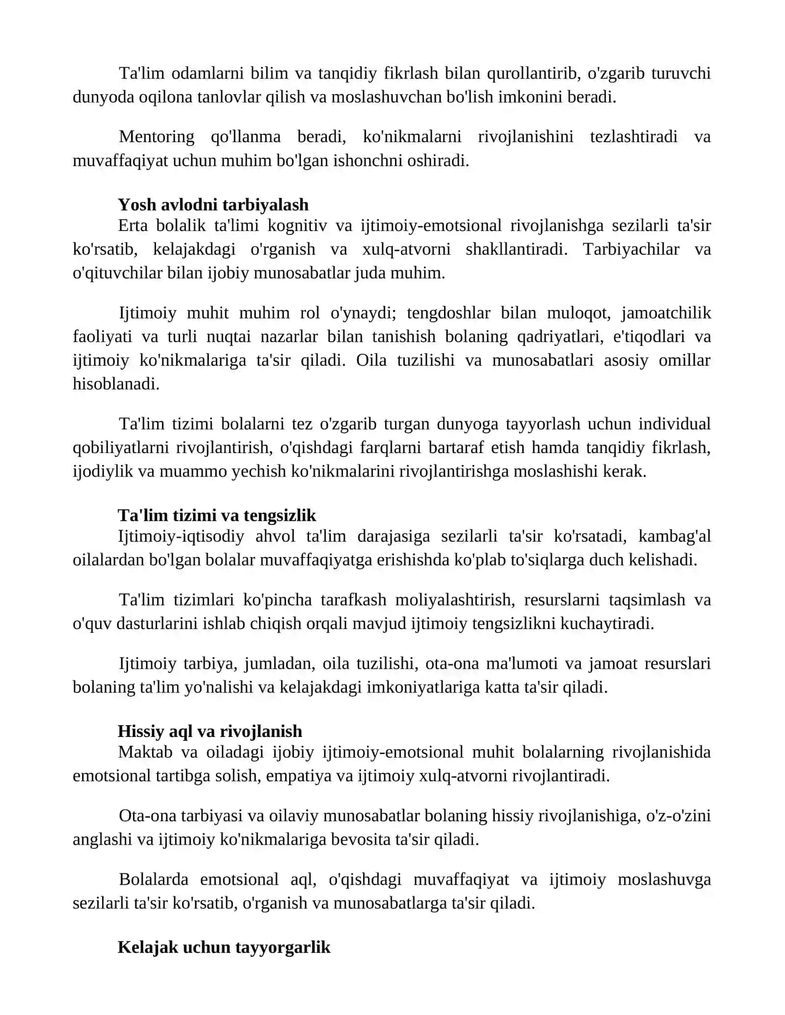 Tarbiya va ijtimoiy tarbiya 2