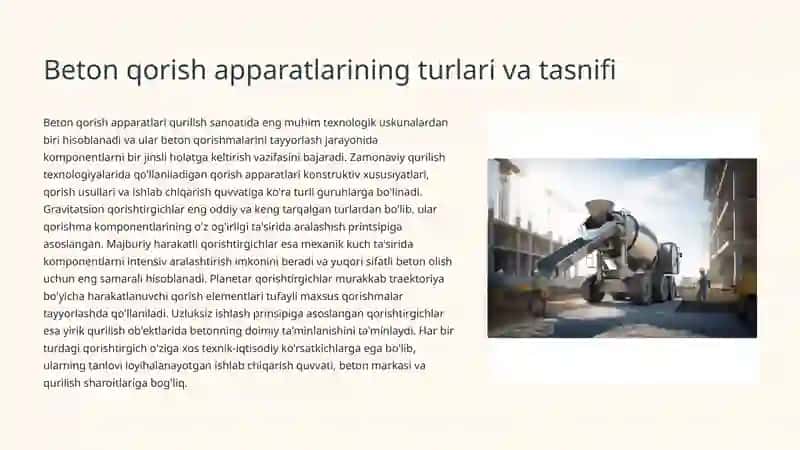 Beton qorish apparatini hisoblash va loyihalash 2