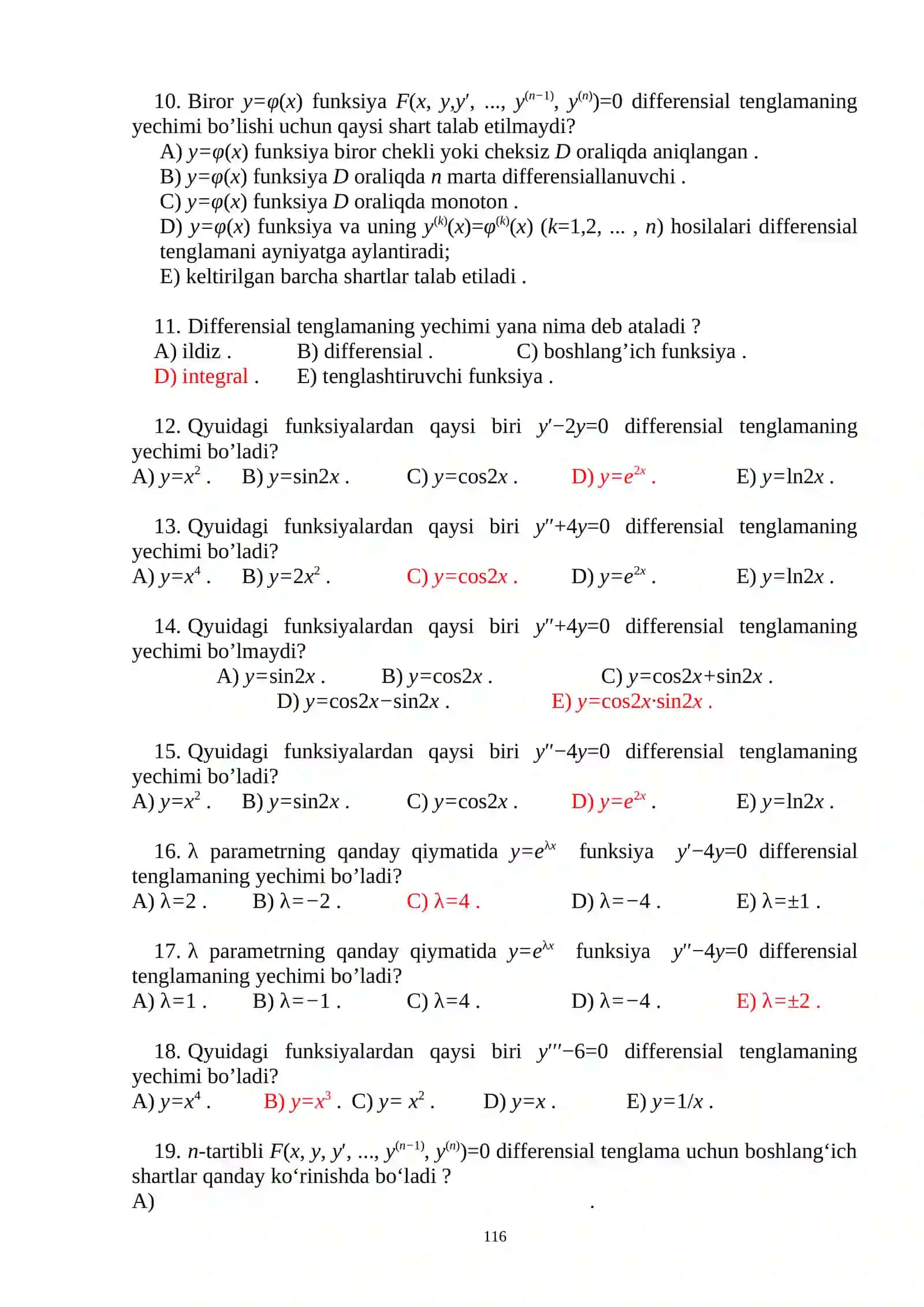 XIV BOB. DIFFERENSIAL TENGLAMALAR 2