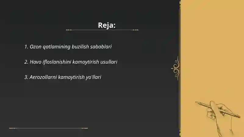 Ozon tuynigini yo'qotish yo'llari 2