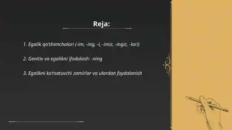 Egalik qo‘shimchalari 2