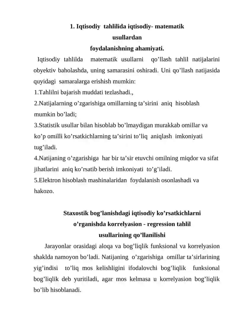 Iqtisodiyotda matematik uslublar 2