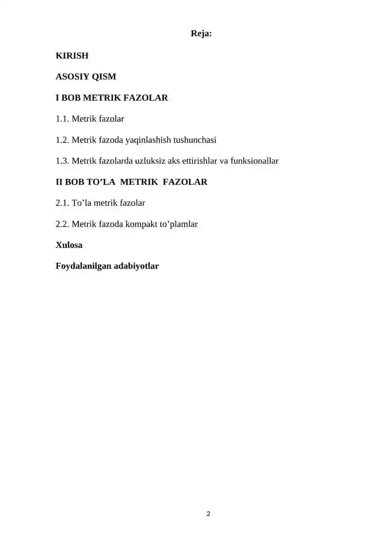 Metrik fazolar 2