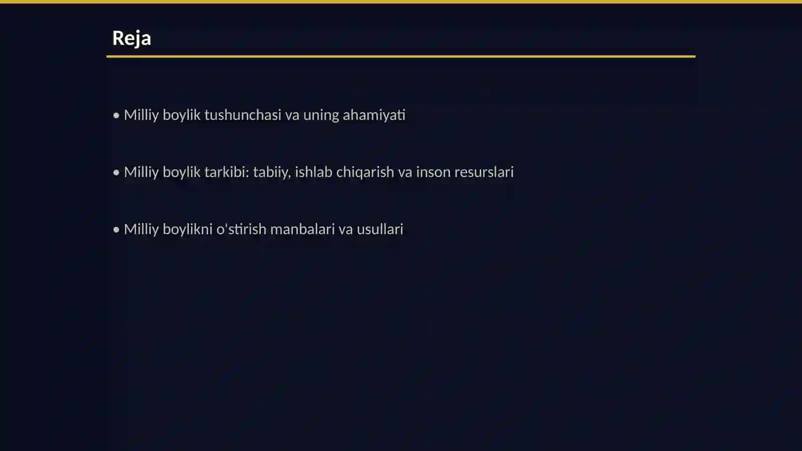 Mamlakat milliy boyligi uning tarkibi va oʻsish manbalari 2