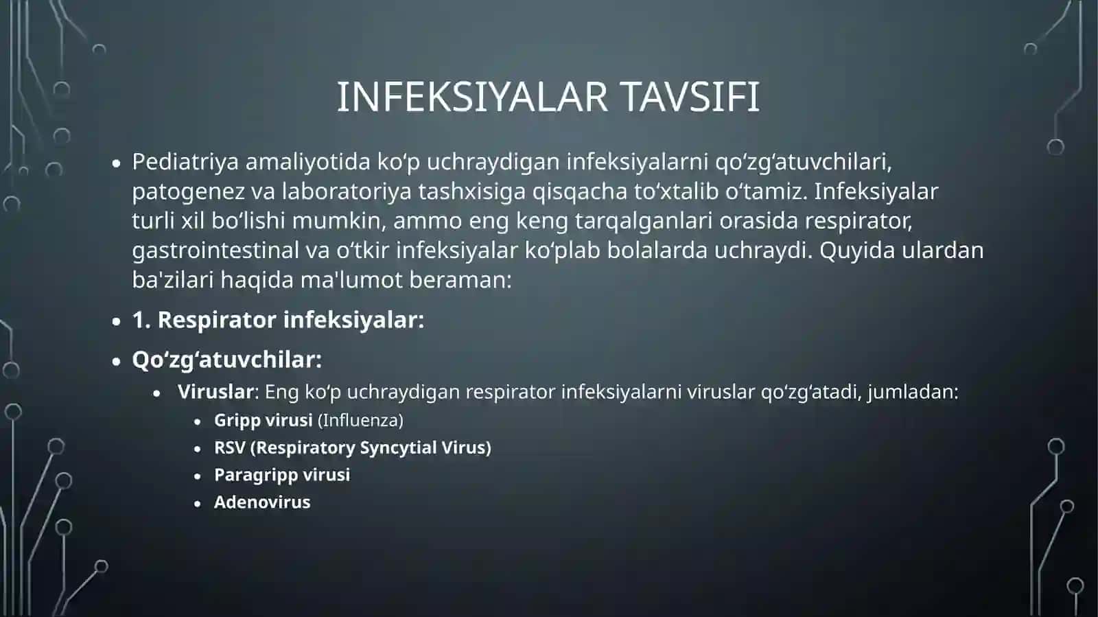 Pediatriya amaliyotida ko‘p uchraydigan infeksiyalar qo‘zg‘atuvchilari, patogenez, laboratoriya tashxisi 2