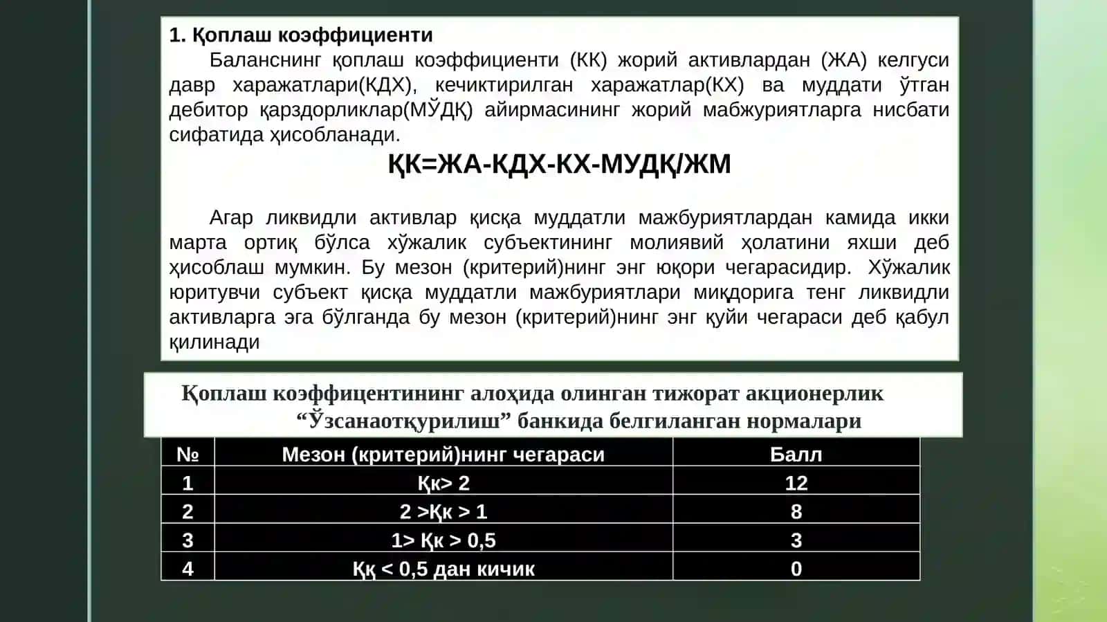 Қоплаш коэффициенти 2