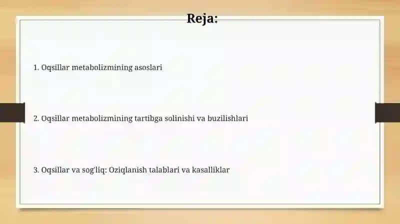 Oqsillar metabolizmi 2
