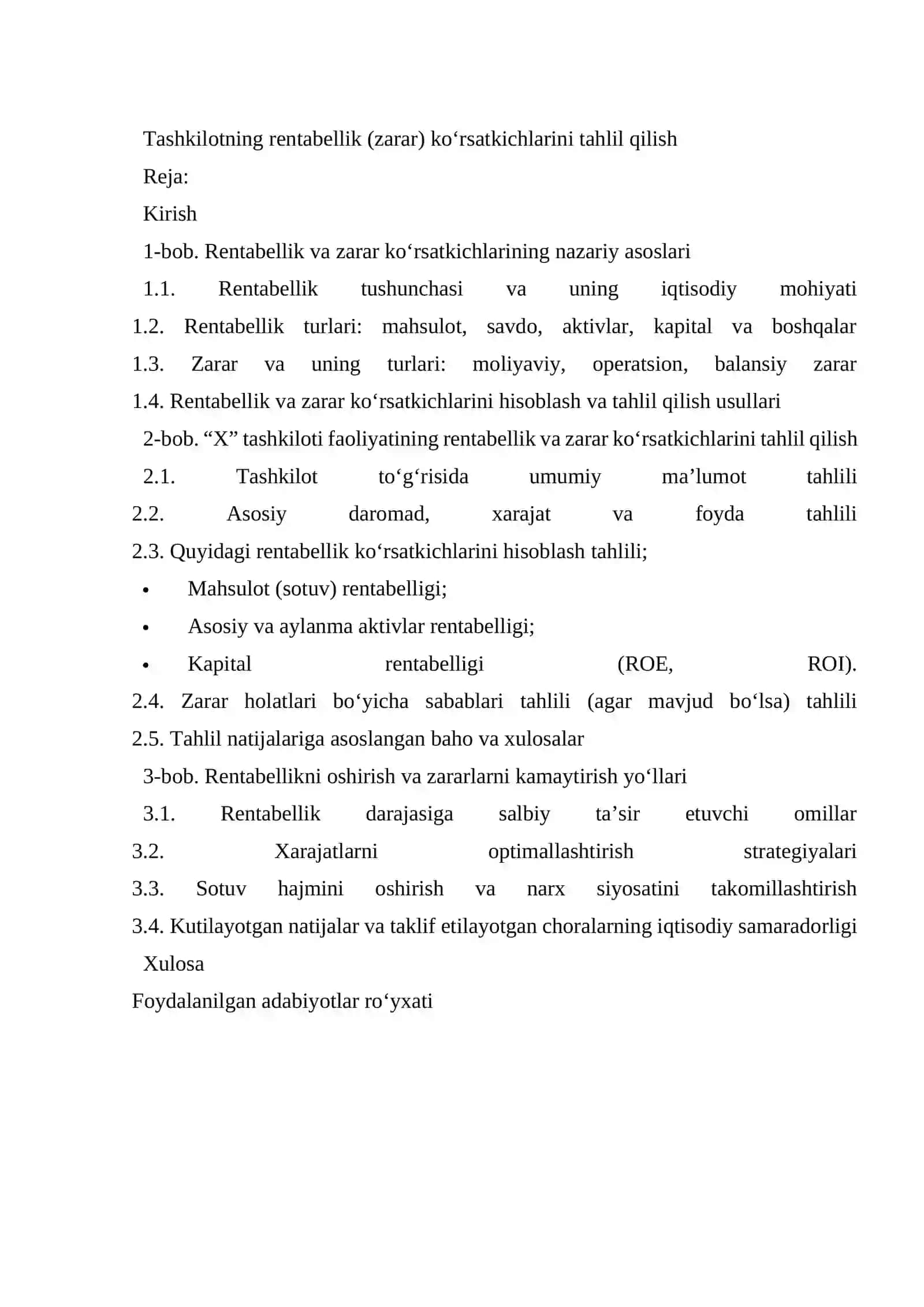 Tashkilot zahiralarini tahlil qilish 2