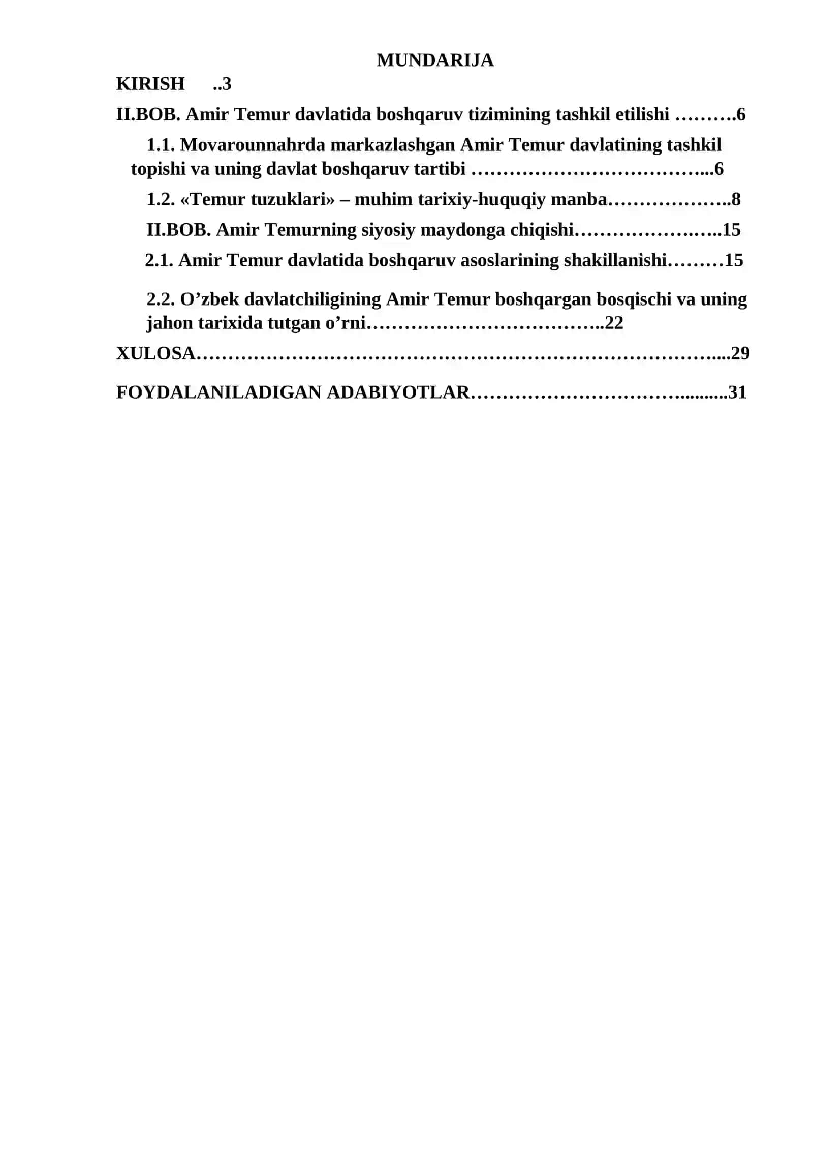 Amir Temur  davlatning  boshqaruvi tartibi 2
