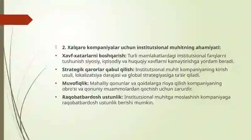 Institutsional muhitning ahamiyati 2